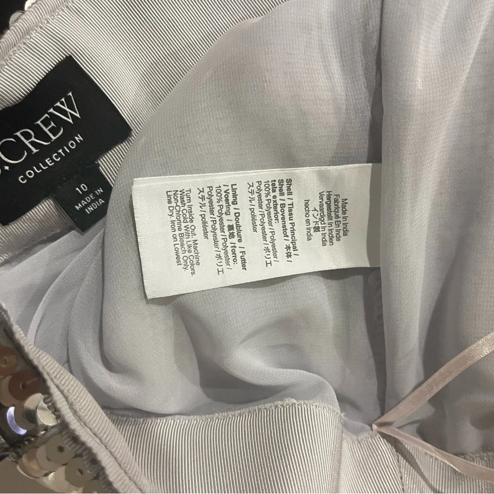 NWT J. Crew Collection Silver Sequin Slip Skirt - 10 - Picture 8 of 8
